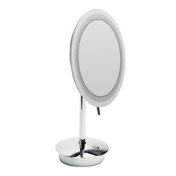 Alfi Brand Polished Chrome Tabletop Rnd 9" 5x Magnifying Cosmetic Mirror W/ Light ABM9FLED-PC - main